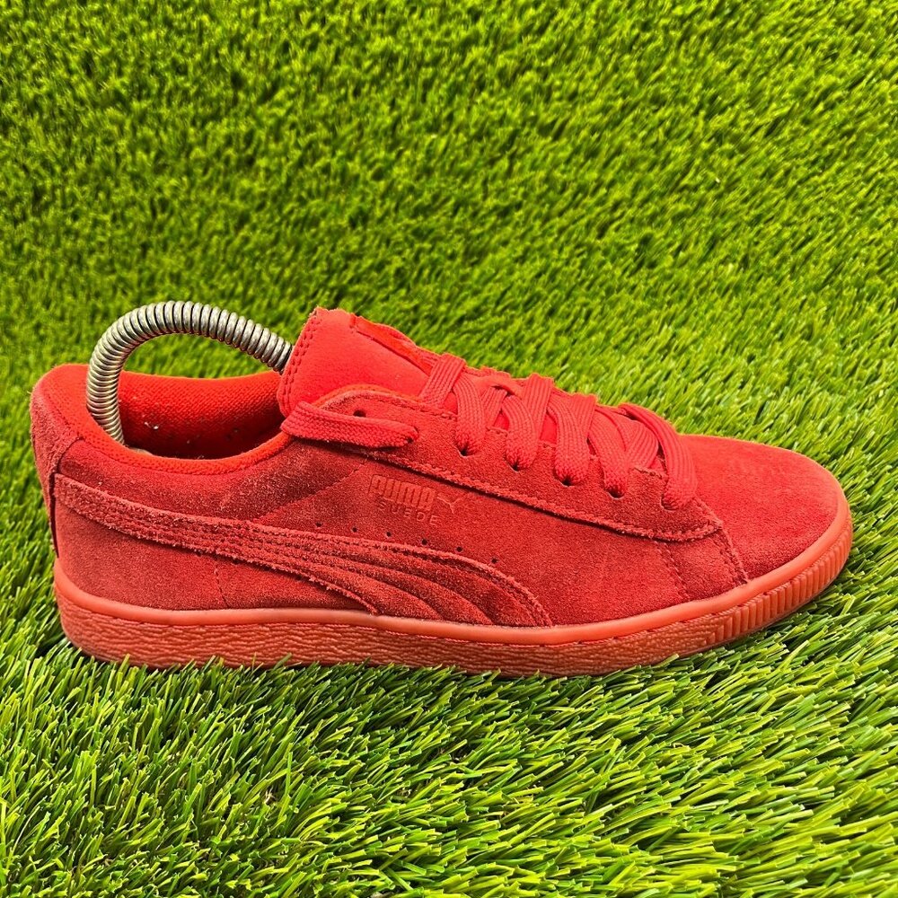 Puma Embossed Iced Boys Size 6C Red Athletic Suede Shoes Sneakers